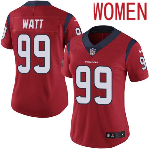 Women Houston Texans #99 J.J. Watt Red Nike Vapor Limited NFL Jersey